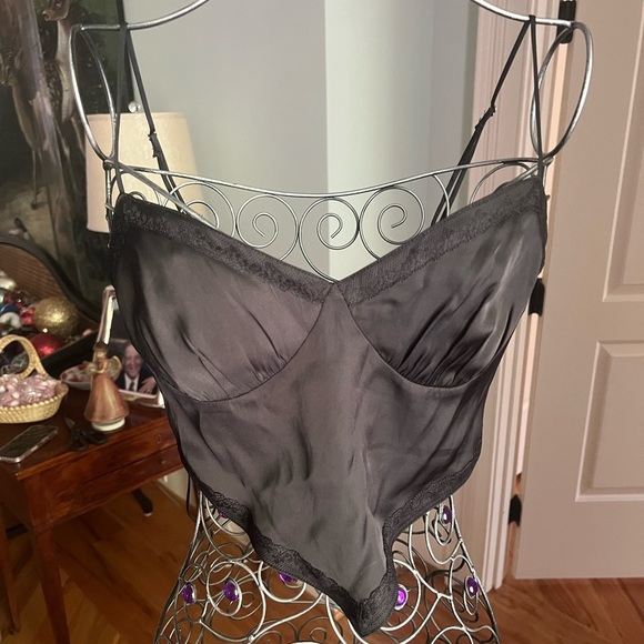 Black Silk Lace Top - Picture 2 of 5